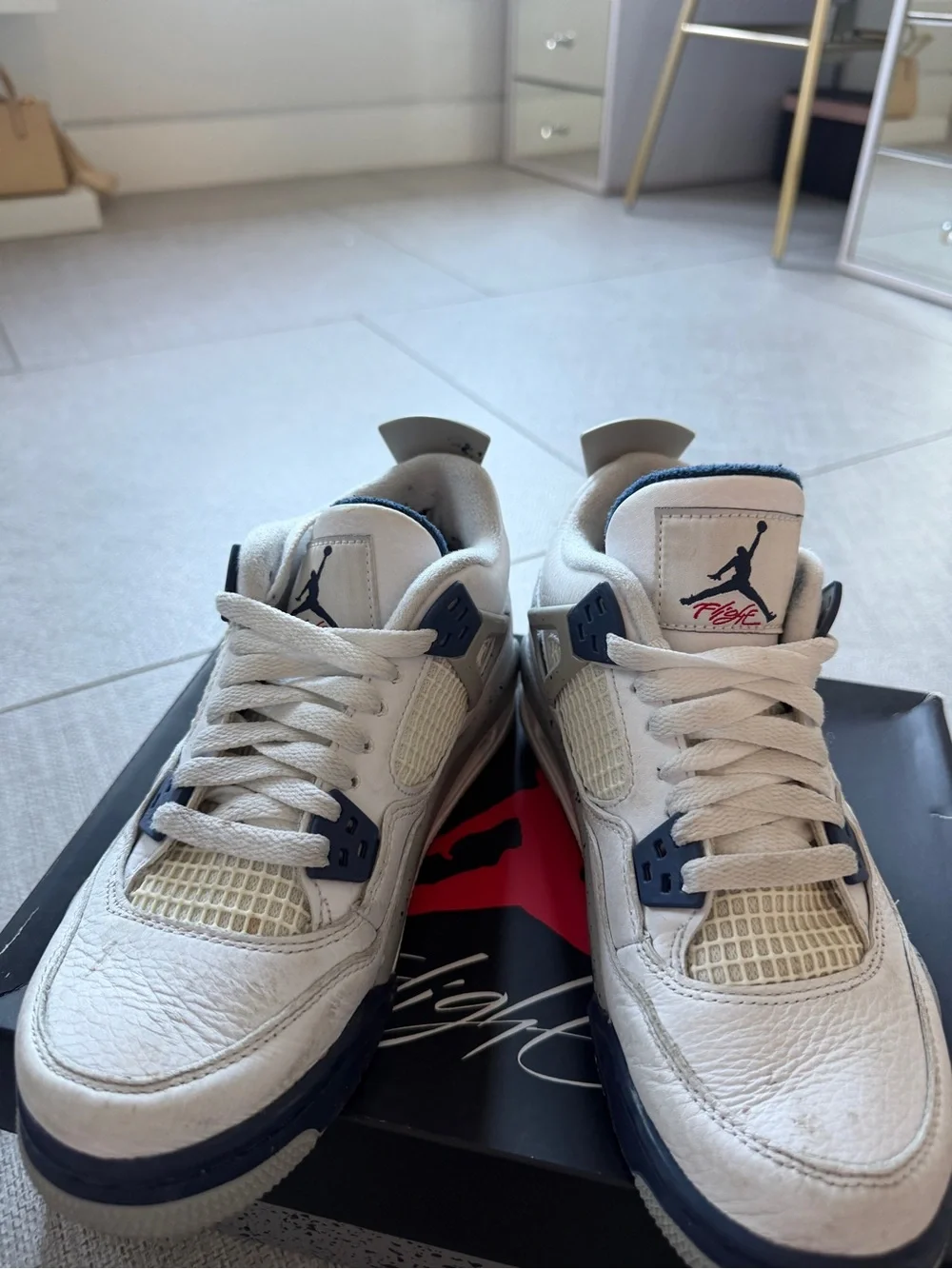 Jordan Air 4 Retro White Navy Men’s Sneakers